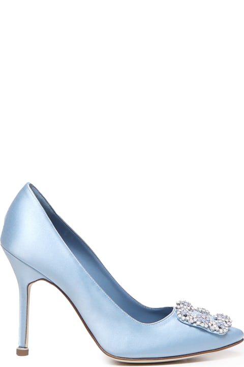 High-Heeled Shoes for Women Manolo Blahnik Hangisi Décolleté With Satin Jewel Buckle