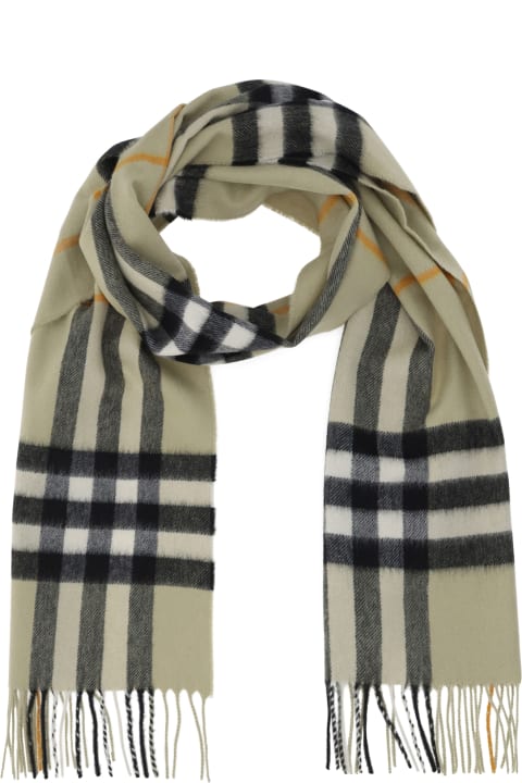 Burberry Accessories for Men Burberry 'mu Giant' Light Green Cashmere Scarf