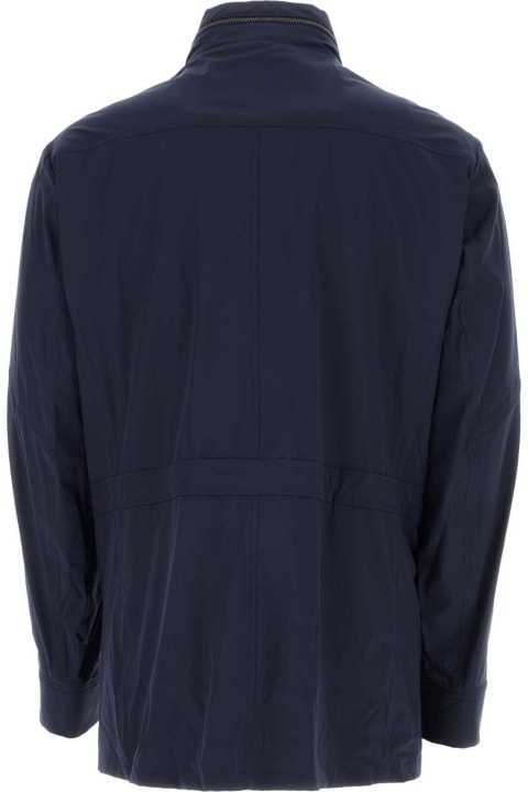 Moorer Clothing for Men Moorer Navy Blue Nylon Manolo Jacket
