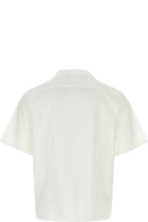 Clothing Sale for Men Prada Embroidered Poplin Shirt