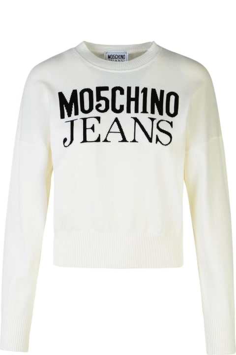 M05CH1N0 Jeans Sweaters for Women M05CH1N0 Jeans White Cotton Sweater