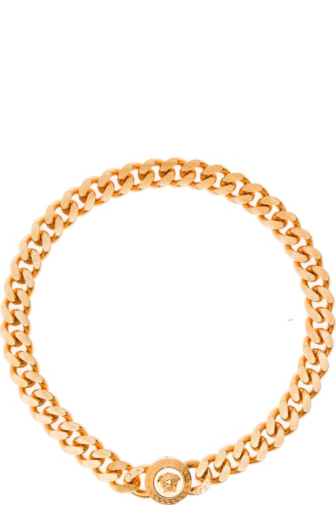 Medusa Gold-tone Chain Necklace In Hypoallergenic Metal Man