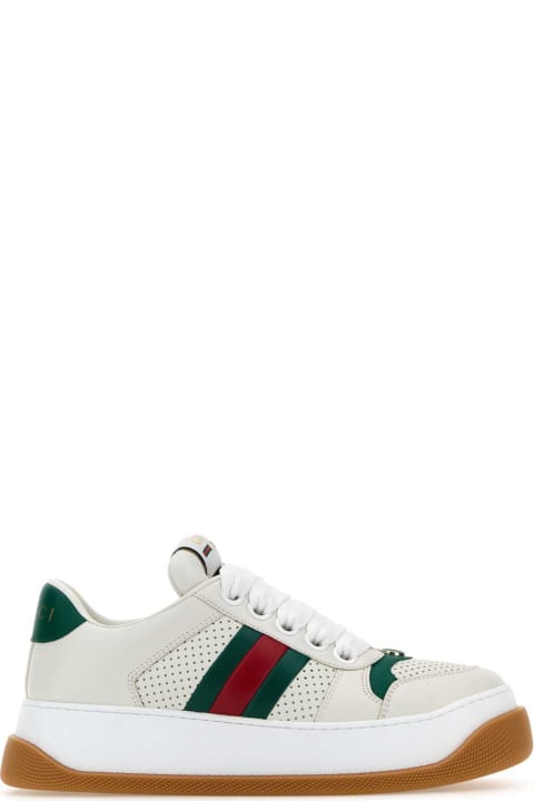 Gucci for Women Gucci White Leather Screener Sneakers