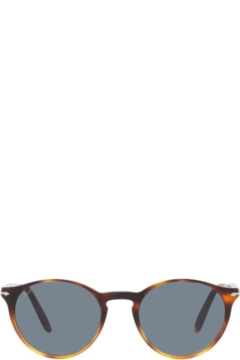 Persol Eyewear for Men Persol Tortoise Shell Round Frame Sunglasses