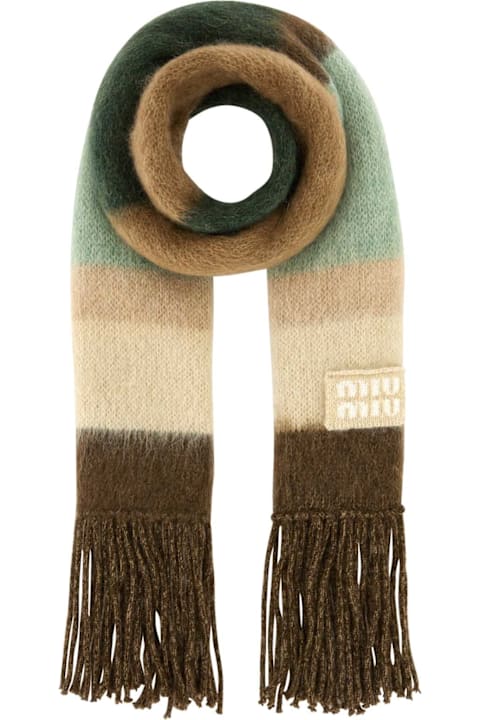 Miu Miu Accessories for Women Miu Miu Embroidered Mohair Blend Scarf