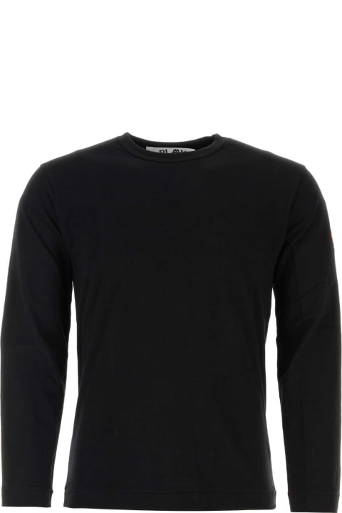 Topwear for Men Comme des Garçons Play Black Cotton T-shirt