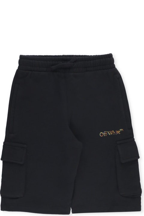 Bottoms for Boys Off-White Bermuda With Logo