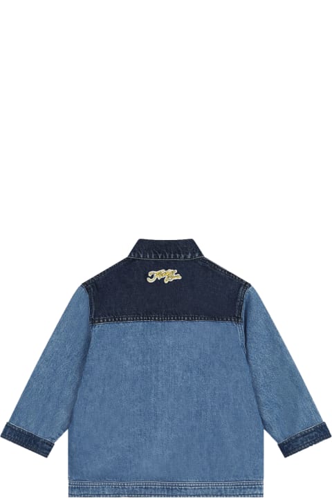 Coats & Jackets for Boys Kenzo Kids Giacca-camicia Denim Con Applicazione