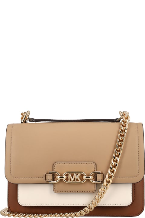 Heather Large Color-block Leather Shoulder Bag