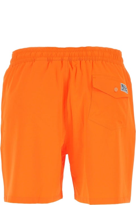 Polo Ralph Lauren Pants for Men Polo Ralph Lauren Fluo Orange Stretch Polyester Swimming Shorts Polo Ralph Lauren