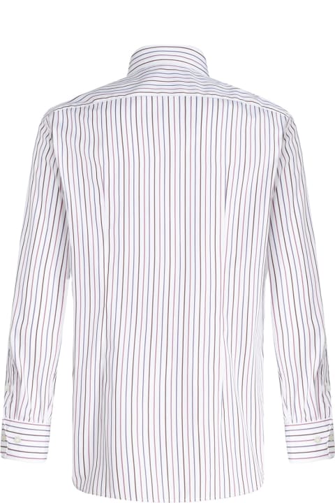 Shirts for Men Etro Multicolor Striped Cotton Shirt With Logo