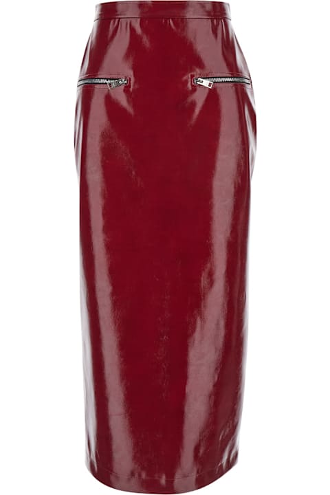 MSGM الملابس لـ السيدات MSGM Rear Slit Zipped Shiny Skirt