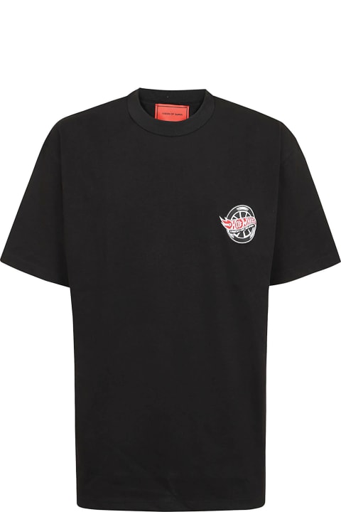 Vision of Super for Men Vision of Super Black T-shirt With Iconic Wheel Print