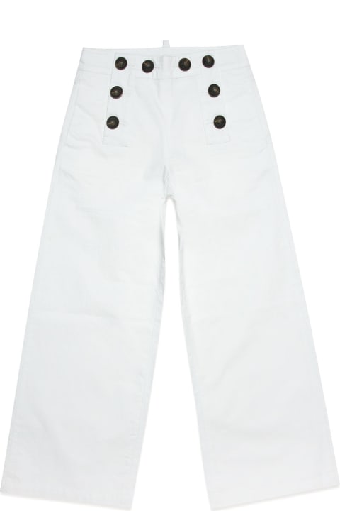 Dsquared2 Bottoms for Girls Dsquared2 White Trousers Girl