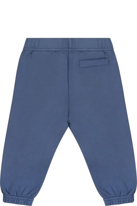 Bottoms for Baby Boys Palm Angels Blue Trousers For Baby Boy Woith Logo