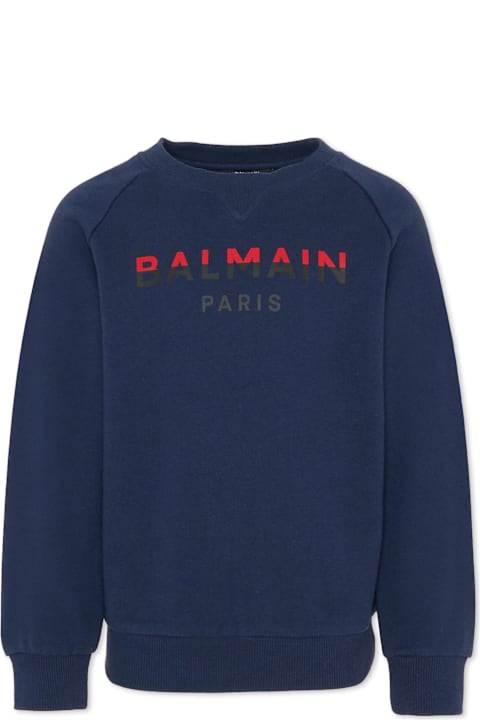 Homeware Balmain Blue Sweatshirt For Kids With Logo