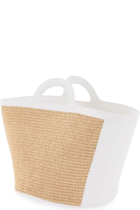 Marni Bags for Women Marni Small Tropicalia Summer Bag In White Leather And Natural Raffia