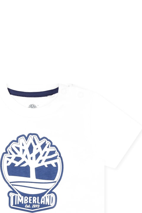 Timberland for Kids Timberland White T-shirt For Baby Boy With Tree