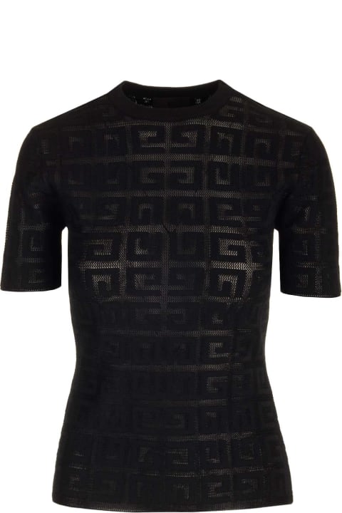 Givenchy Topwear for Women Givenchy 4g Jacquard Short Sleeved Sweater
