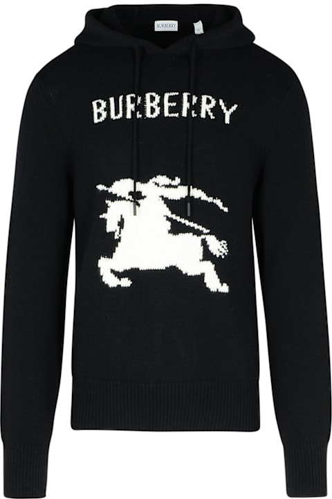 Burberry Sweaters for Men Burberry Black Wool Blend Sweater