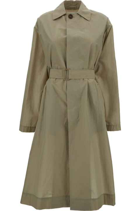 Philosophy di Lorenzo Serafini Coats & Jackets for Women Philosophy di Lorenzo Serafini Olive Green Trench Coat With Buttons In Technical Fabric Woman