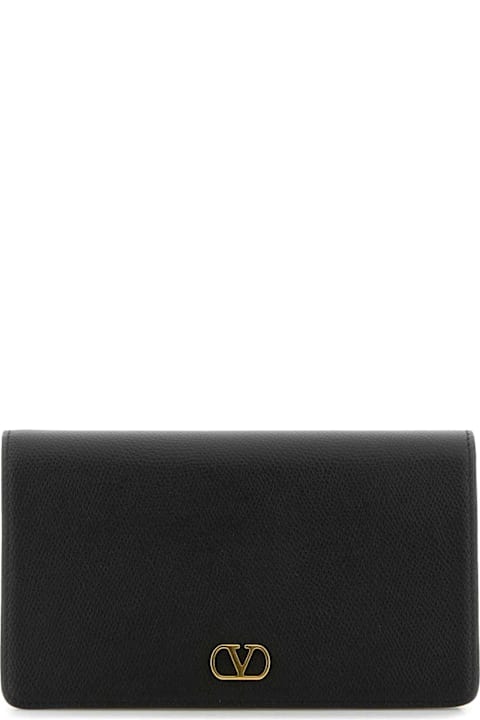 Valentino Garavani Black Leather Vlogo Signature Clutch