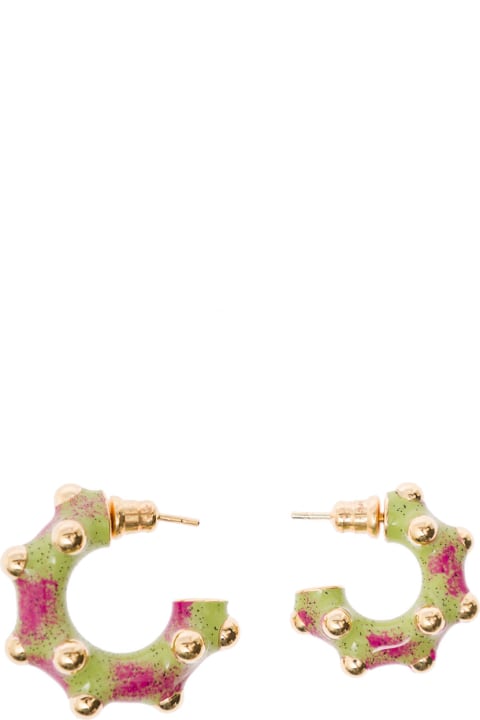 Panconesi Earrings for Women Panconesi Multicolor Asymmetric Earrings With Studs In 18k Gold Plated Brass Woman