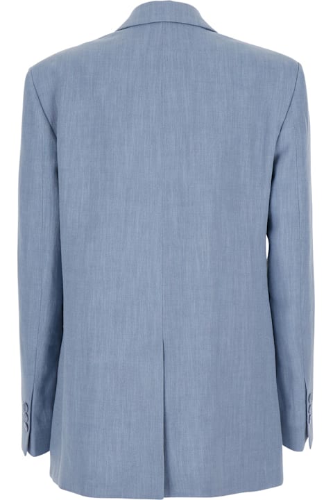The Seafarer for Men The Seafarer Light Blue Jacket With Classic Lapels And Chest Pocket In Fabric Woman