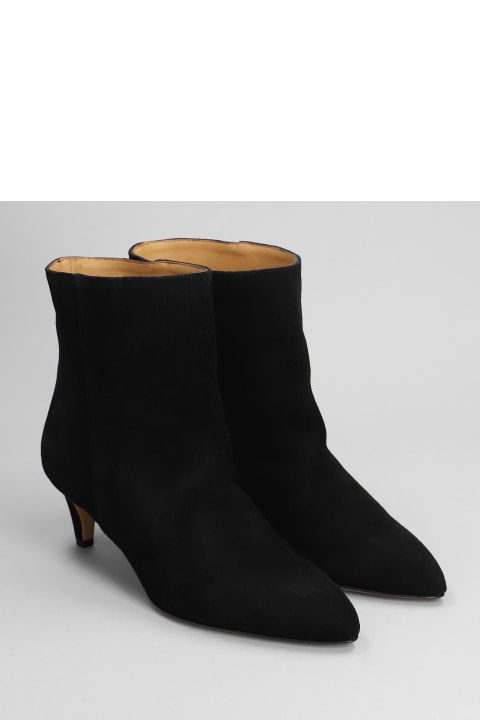 Shoes for Women Isabel Marant Daxi Low Heels Ankle Boots In Black Suede
