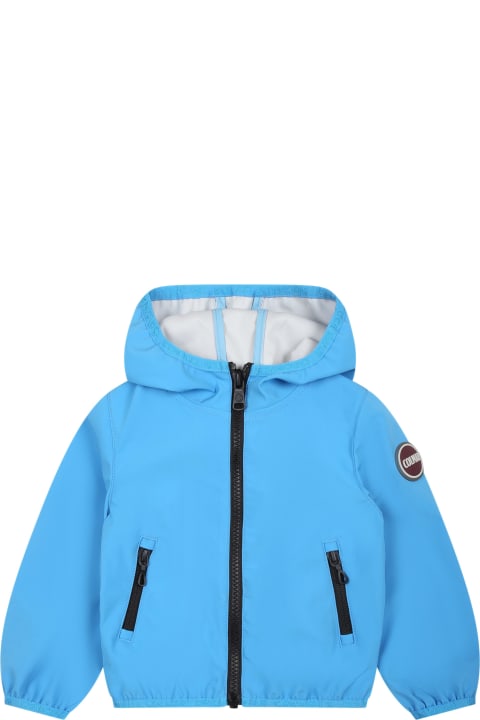 Colmar Coats & Jackets for Baby Girls Colmar Light Blue Windbreaker For Baby Boy With Logo