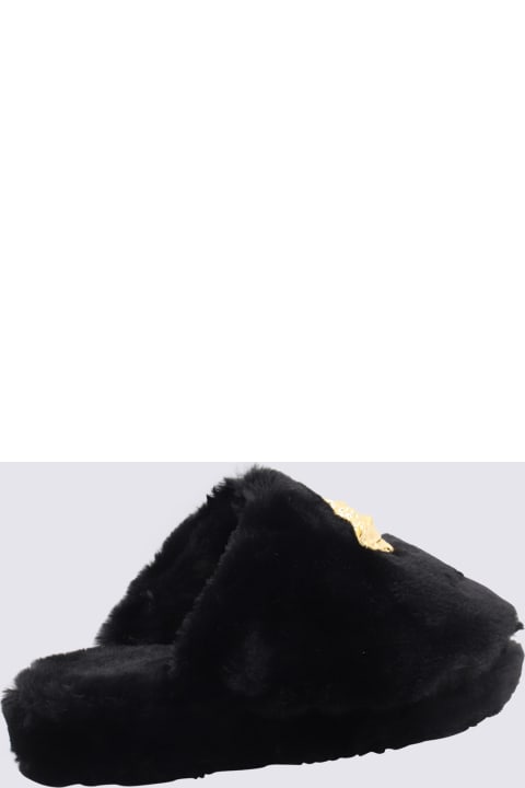 Versace Other Shoes for Men Versace Black Faux Fur Medusa Home Slippers