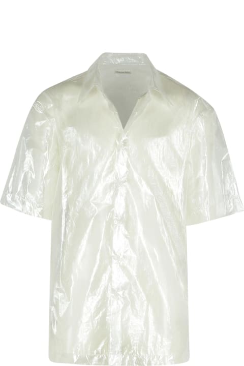 Dries Van Noten Men Dries Van Noten 'cassidye' Silver Nylon Shirt