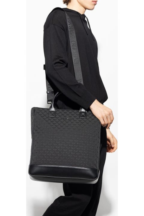 Shopper Bag With Monogram Giorgio Armani