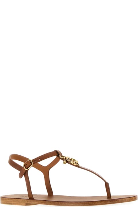 Homeware Chloé Caramel Leather Chloã© Charms Thong Sandals