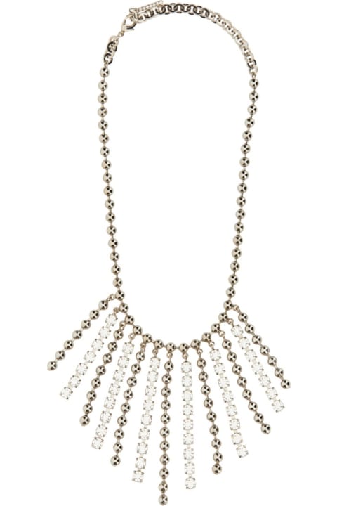 Jewelry for Women Alessandra Rich Crystal And Chain Necklace With Bangs