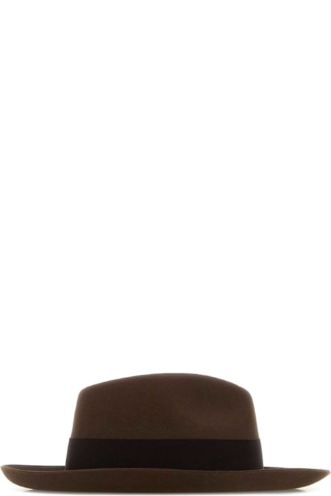 Borsalino لـ Kids Borsalino Brown Wool Blend Alexander Hat