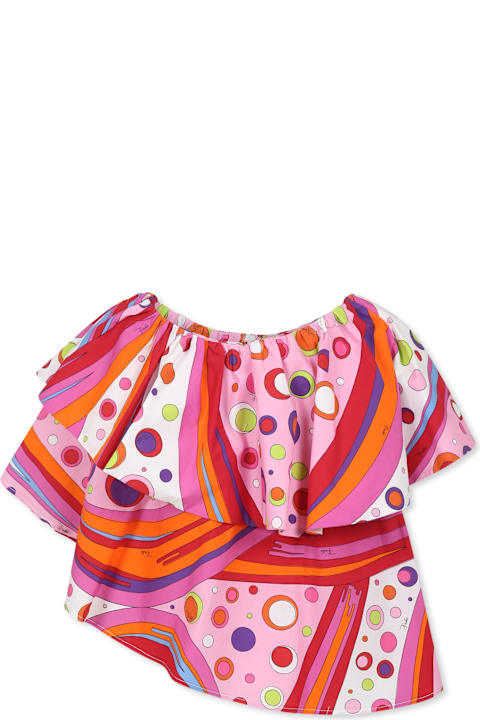 Pucci for Girls Pucci Multicolor Top For Girl With Marble Print