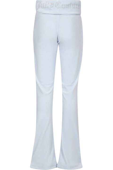Juicy Coutureのガールズ Juicy Couture Light Blue Trousers For Girl With Logo
