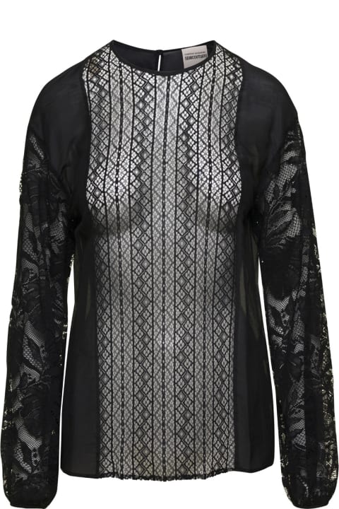 SEMICOUTURE for Women SEMICOUTURE Inserted Lace Blouse