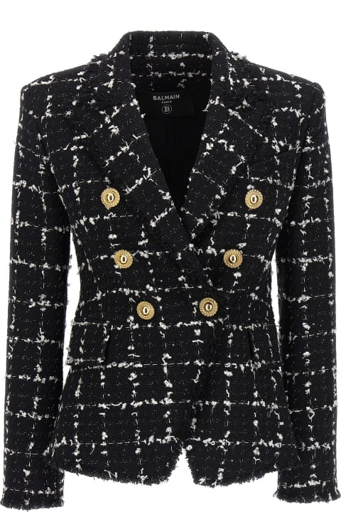 Coats & Jackets for Women Balmain Double-breasted Tweed Blazer