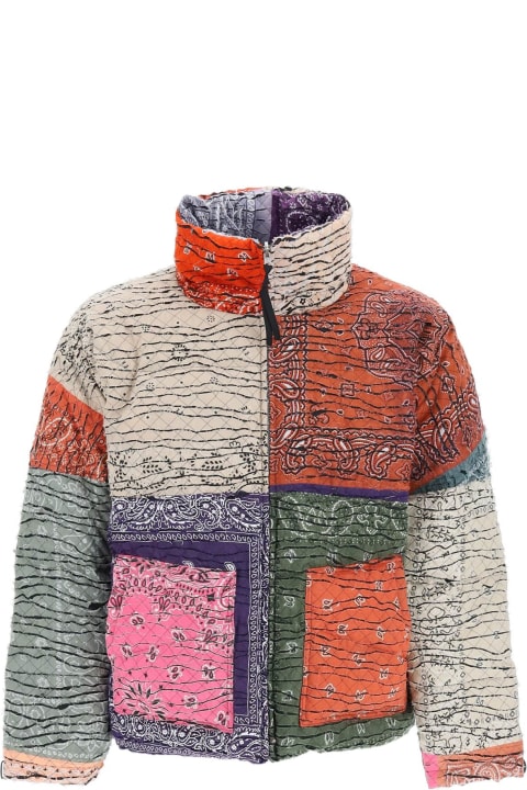 Children of the Discordance Bandana Print Patchwork Down Jacket