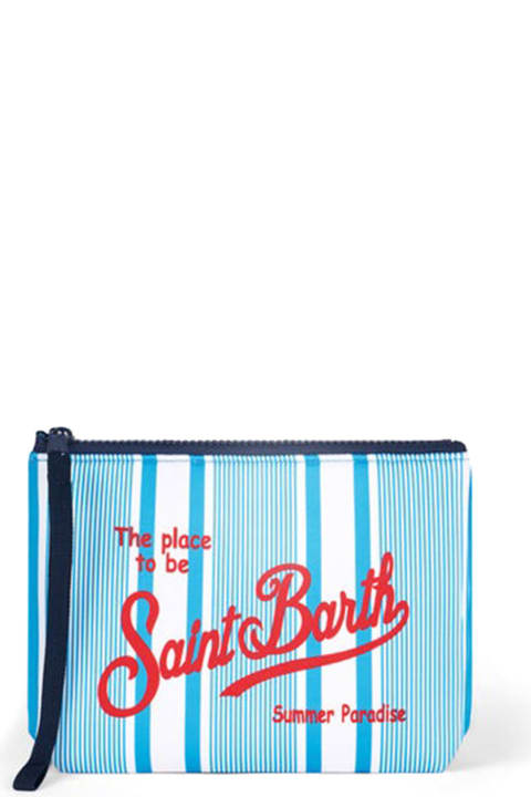 ウィメンズ MC2 Saint Barthのクラッチバッグ MC2 Saint Barth Mc2 Saint Barth Aline Clutch Bag With White And Blue Stripes