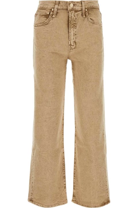 Mother Clothing for Women Mother Beige Stretch Denim The Dodger Ankle Jeans