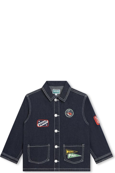 Kenzo Kids Coats & Jackets for Boys Kenzo Kids Giacca Denim Con Applicazione