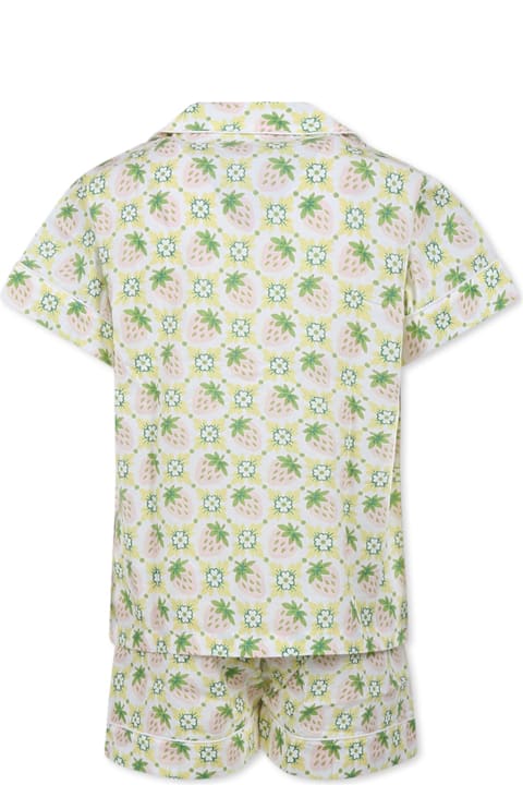 Underwear Sale for Girls Molo Ivory Pyjamas For Girl With Strawberry