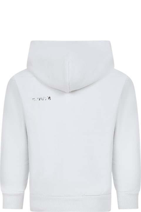 ボーイズ Balenciagaのニットウェア＆スウェットシャツ Balenciaga White Sweatshirt For Kids With Logo