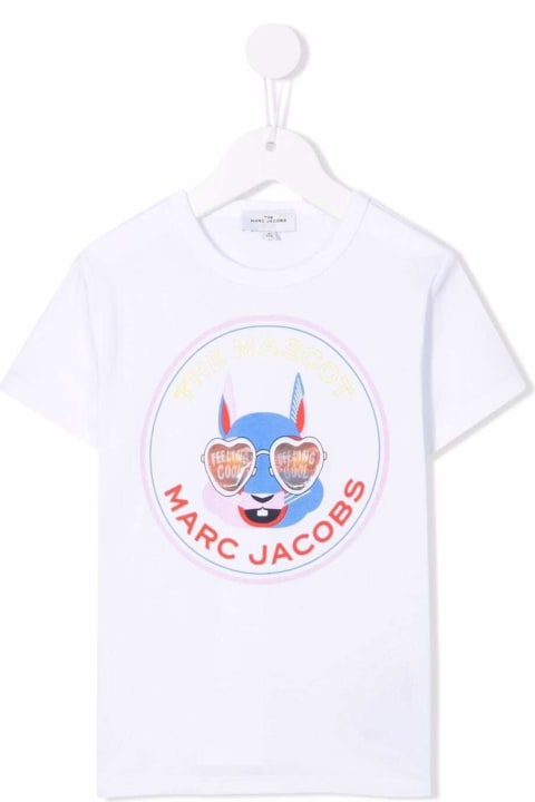 Marc Jacobs Girl White Cotton T-shirt With Logo
