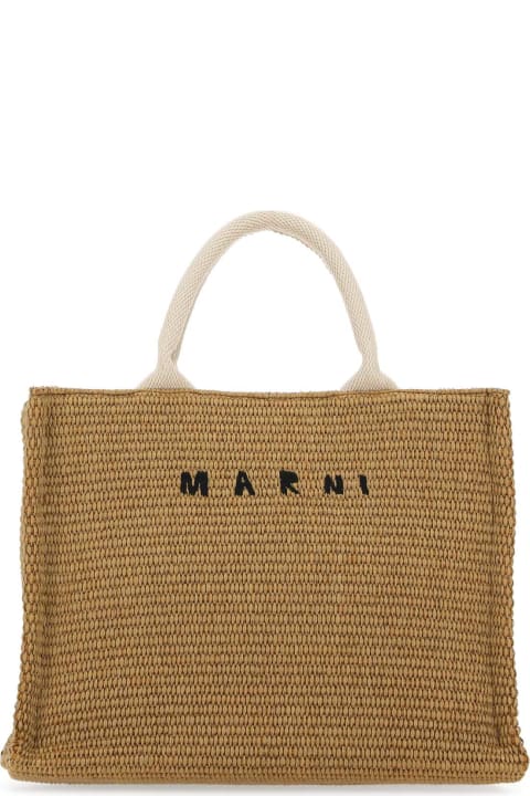 Marni Totes for Women Marni Biscuit Raffia Small Shopping Bag