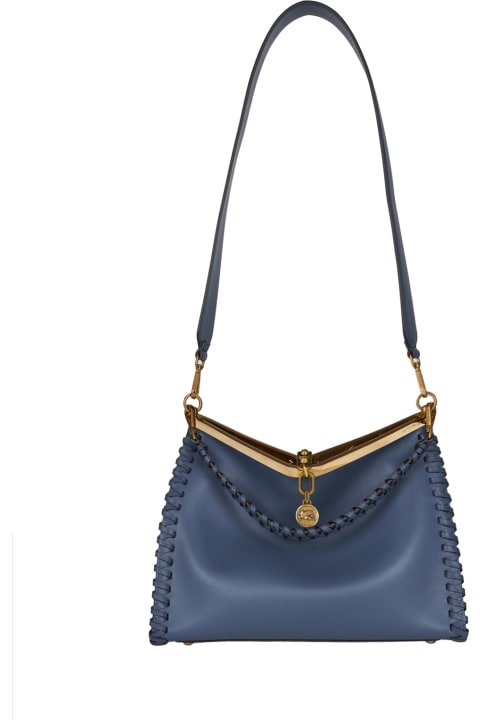 Etro for Women Etro Blue Large Vela Bag With Thread Work