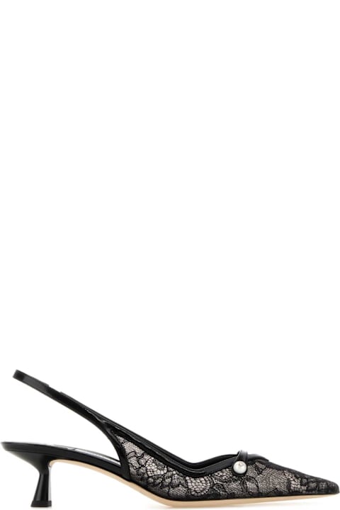 Jimmy Choo Black Lace Amita 45 Pumps